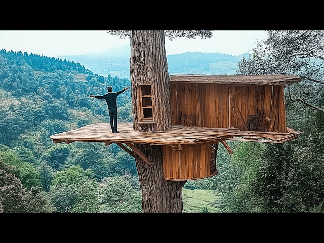 A Man Builds a Secret Tree House | From Start to Finish by @Wild_Hammer