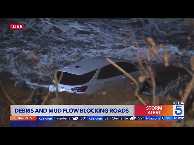 LAFD worker's car swept into ocean in Malibu