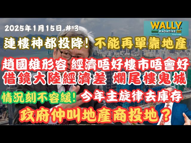 連長實樓神趙國雄都投降，政府財困冇得單靠賣樓翻身！經濟差樓點會好？今年主旋律係去庫存！莫講話投地。以大陸單靠地產爛尾樓、鬼城作例子！