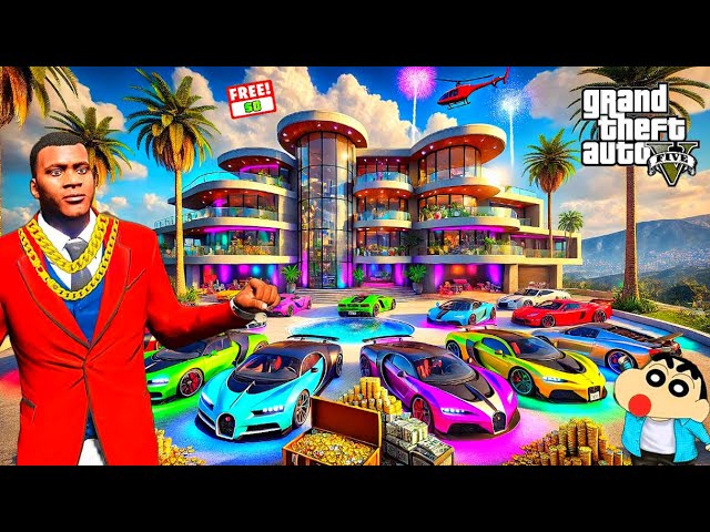 Franklin & Shinchan LUCKY BILLIONAIRE BUY CAR FOR Showroom In GTA5 ||  Babulal GTA