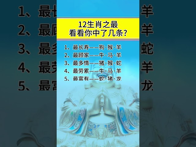 12生肖之最，看看你中了幾條？