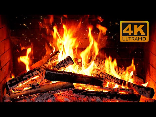 🔥 Cozy Fireplace 4K (12 HOURS). Fireplace with Crackling Fire Sounds. Fireplace Ambience