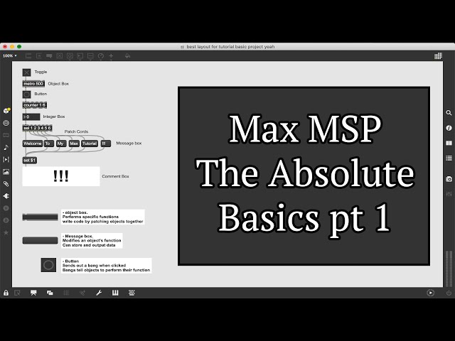 Max MSP -- The Absolute Basics (Tutorial video pt 1)