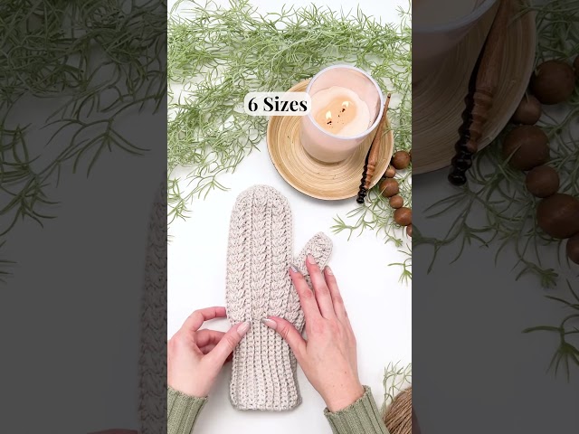 FREE Crochet Mitten Pattern with the Wheat Stitch - 6 Sizes + Video Tutorial