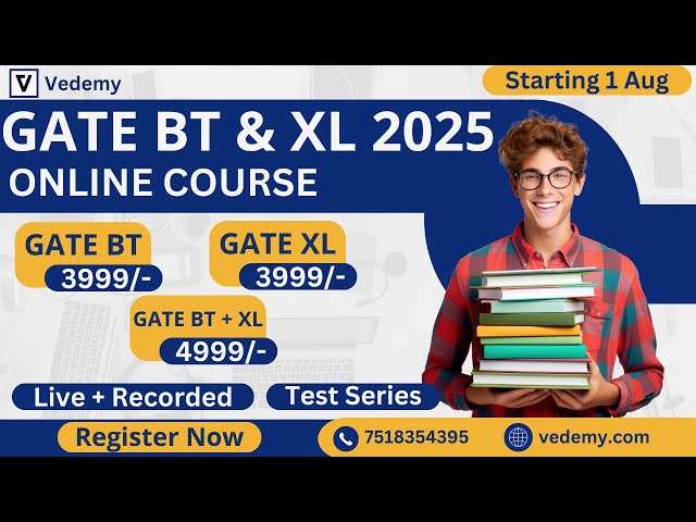 GATE BT & Xl 2025 | Online Course | Subscribe Now | Course Starting 1 August | Vedemy |