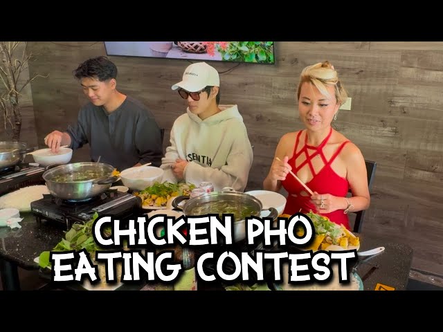 CHICKEN PHO EATING CONTEST at Ga House in Garden Grove, CA!! #RainaisCrazy