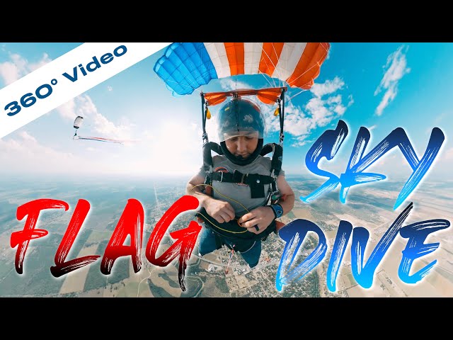 360º/VR Skydive | Skydiving with an American Flag 🇺🇸