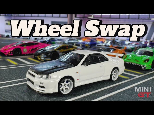 Wheel Swap MiniGT Nissan Skyline R34 * Carlomo Wheels *