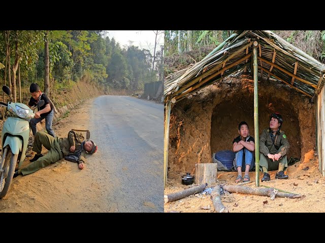 The orphan boy was helped by the policeman to build a new house.