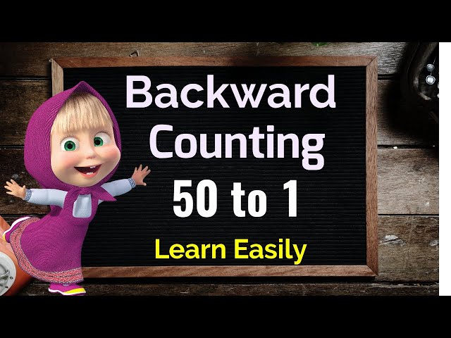 reverse counting 50 to 1 with spelling, Backward counting, 50 to 1, Back counting, ulti ginti