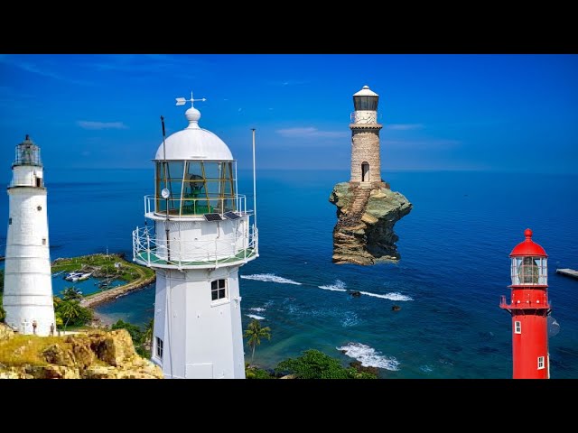 Lighthouses around the World in Different Shapes, Colors and Sizes – Relaxing and Calming Music