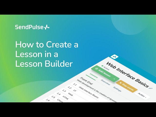 How to Create a Lesson in Lesson Builder | Online Course Creator from SendPulse