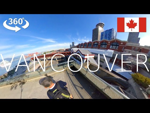 Vancouver Walk from Skytrain by the Seawall (2019) in 360°