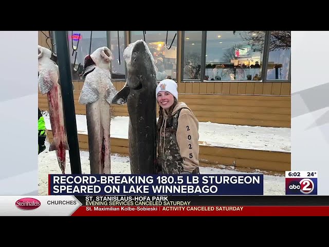 First day of sturgeon spearing nets 169 sturgeon, including the 4th-largest on the Winnebago syst...