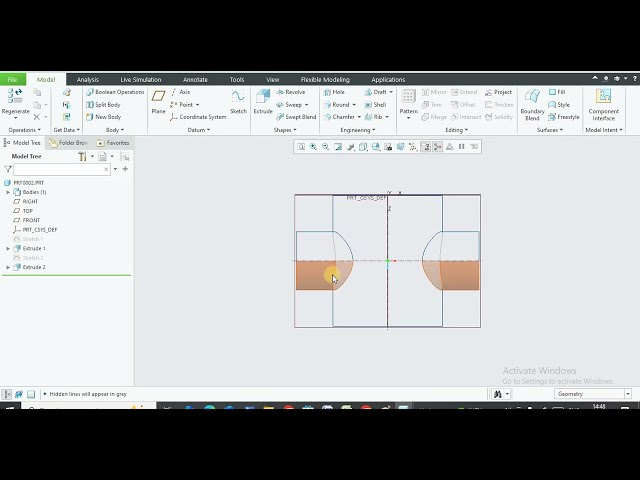 Engineering Drawing Intersection of Solid Cylinder to Cylinder