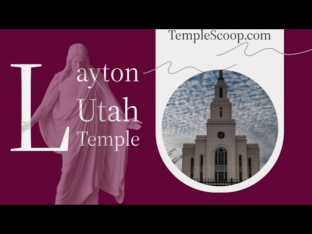 Layton Utah Temple at dusk driving around the temple with a 360 Camera with snow on January 1 2023