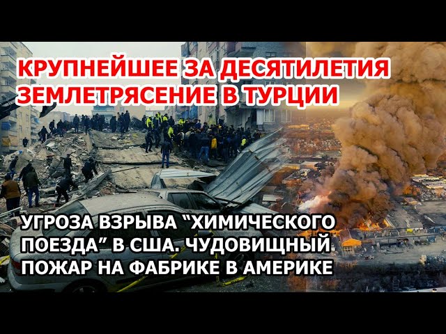 Землетрясение в Турции: разрушенные города и тысячи жизней. В США угроза взрыва химического поезда