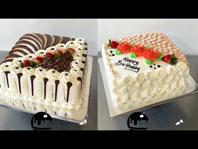 tutorial para decorar tortas cuadrado | happybirthday