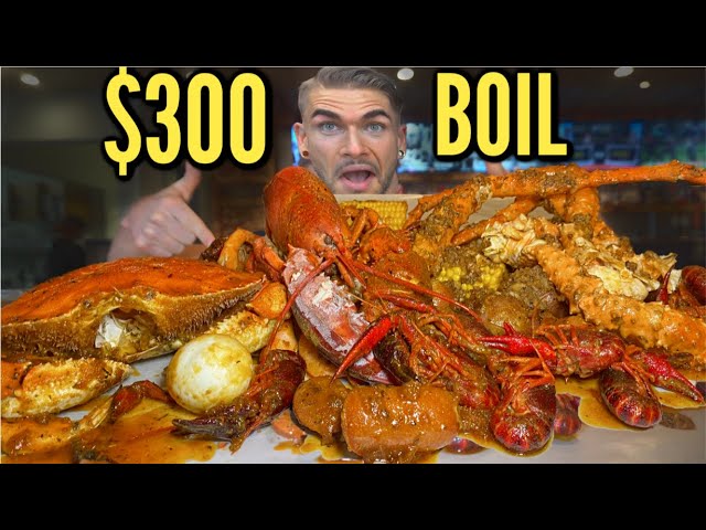 $300 MASSIVE SEAFOOD BOIL | Lobster, King Crab, Crawfish, Shrimp | DELICIOUS CAJUN SEAFOOD