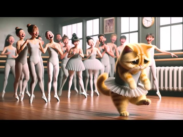 Sad Cat Bullied Cat who loves to dance becomes a Star 😿#cat #cutecat 😿 cat bullied at dance school