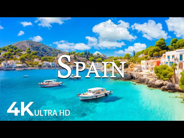 FLYING OVER SPAIN (4K UHD) - Amazing Beautiful Nature & Relaxing Music - 4K Video ULTRA HD