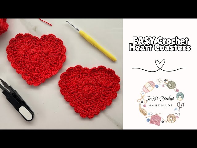 EASY Crochet Heart Coaster | Crochet Tutorial