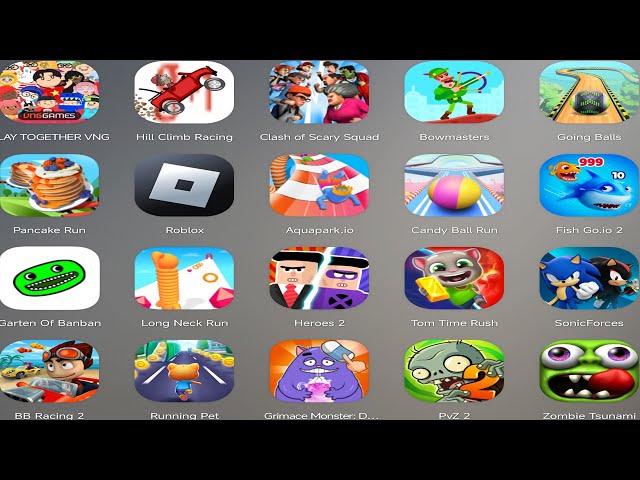 going balls,Roblox,Aquapark.io,zombie tsunami,Plants Vs Zombies 2,bowmasters,heroes 2,BB racing 2,..