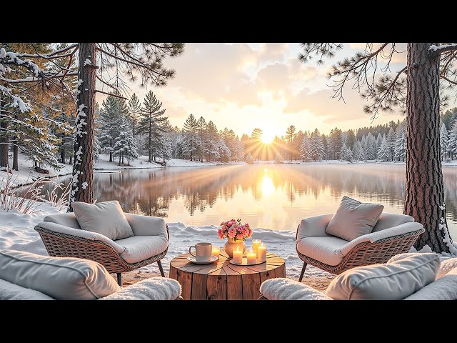 Peaceful Winter Sunrise ❄ Gentle Jazz Piano & Coffee Music for a Cozy, Uplifting Mood