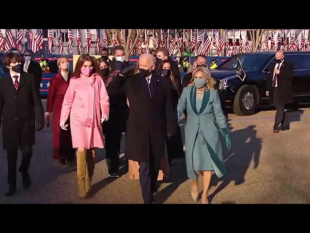 Joe Biden walks with wife to the White House: raw video