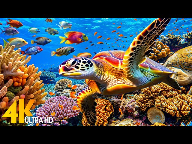 Ocean 4K - Sea Animals for Relaxation, Beautiful Coral Reef Fish in Aquarium - 4K Video Ultra HD #2