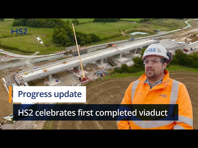 HS2 celebrates first completed viaduct