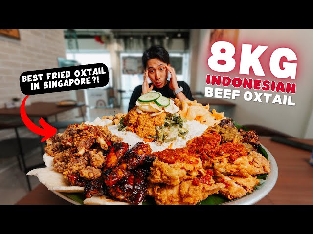 MASSIVE 8KG INDONESIAN FRIED OXTAIL CHALLENGE | BEST Fried Oxtail Sop Buntut Goreng in Singapore?!