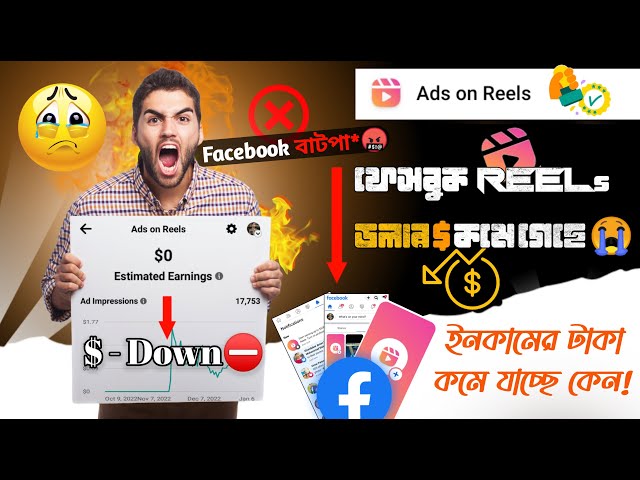 ফেসবুক রিলসের $ ডলার কমে যাচ্ছে | Facebook Reels Monetization | Ads On Reels Facebook