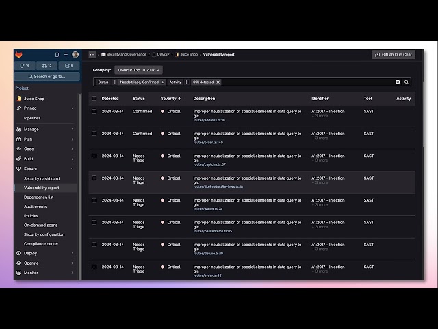 GitLab 17.6 - Vulnerability Report Grouping
