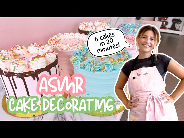 Satisfying Real-Time Cake Decorating! | [Bakery ASMR] [No Talking] [No Music]