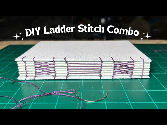 How to Ladder Stitch Combo - Bookbinding Tutorial - Start to Finish, No Music