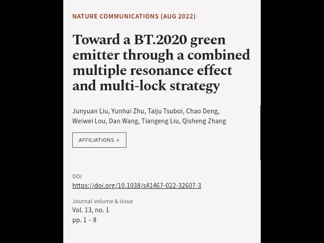 Toward a BT.2020 green emitter through a combined multiple resonance effect and multi... | RTCL.TV