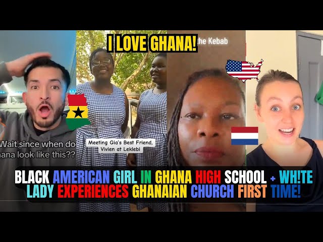 🇬🇭🇺🇸BLACK AMERICAN GIRL IN GHANA HIGH SCHOOL + Yt LADY EXPERIENCE GHANAIAN CHURCH 1st TyM | KammaDyn