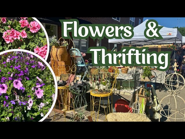 Thrift with me for Garden Decor at the Market//Fantastic Flower Shopping and Coffee too!