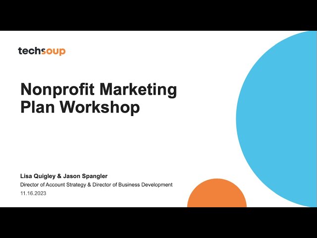 Nonprofit Marketing Plan Workshop