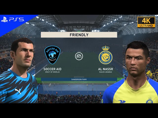 FIFA 23 FRIENDLY, ZIDANE vs RONALDO, SOCCER AID vs AL NASSR, gameplay, ps5, 4k