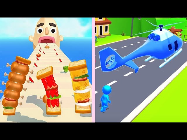 Sandwich Runner vs Shape shifting - All Level Gameplay Android,iOS