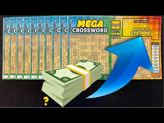 $75,000 MEGA CROSSWORD SCRATCH OFF TICKETS!