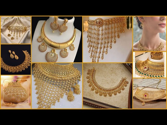 fancy necklace set designs || gold necklace choker set designs || traditional choker necklace design