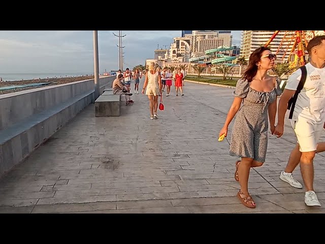 Walking at  Batumi new boulevard.  Summer 2024 Georgia