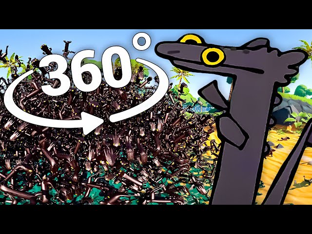 Toothless Dragon Dancing 50,000 TIMES! 360° Video | VR / 4K | ( Toothless Dancing Meme )