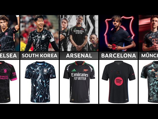 The Best BLACK Jersey from Famous Football Clubs in the World 2024-2025