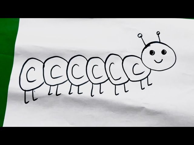 How to draw Caterpillar 🐛🐛 // easy and simple drawings for kids // #drawing #kidslearning