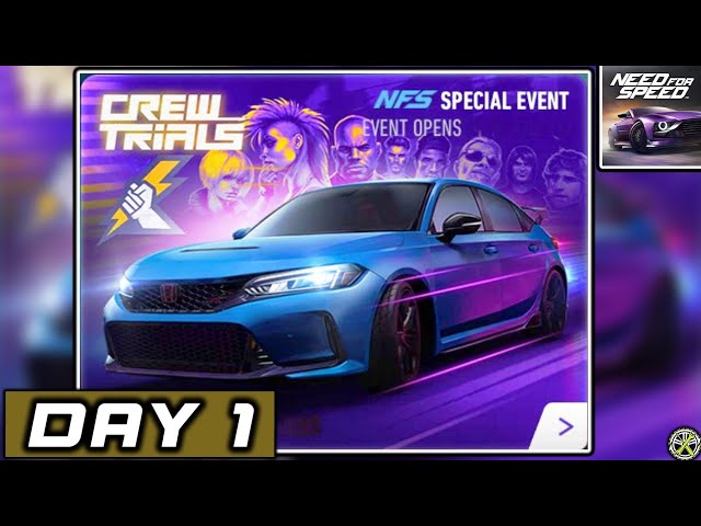 NFS No Limits | Day 1 - 2023 Honda Civic Type R | Crew Trials