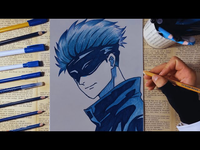 How to draw Gojo satire step by step easy tutorial/ jujutsu kaisen / drawing animecharacters